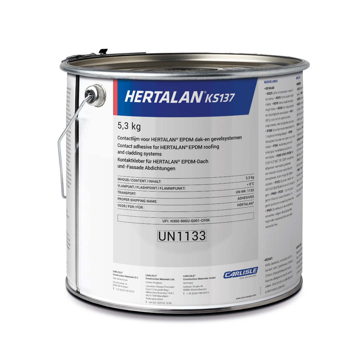 Hertalan EPDM lijm - Contactlijm voor EPDM dakbedekking - Tweezijdige verlijming