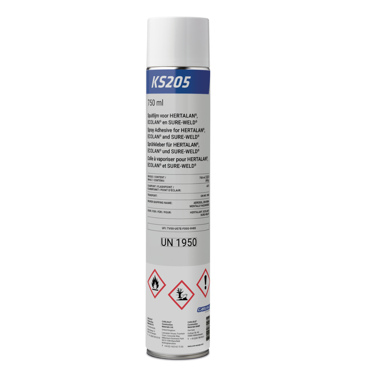 EPDM Lijm in spuitbus - Contactlijm voor EPDM dakbedekking - 750 ml - voor ca. 4 m2 dakoppervlakte