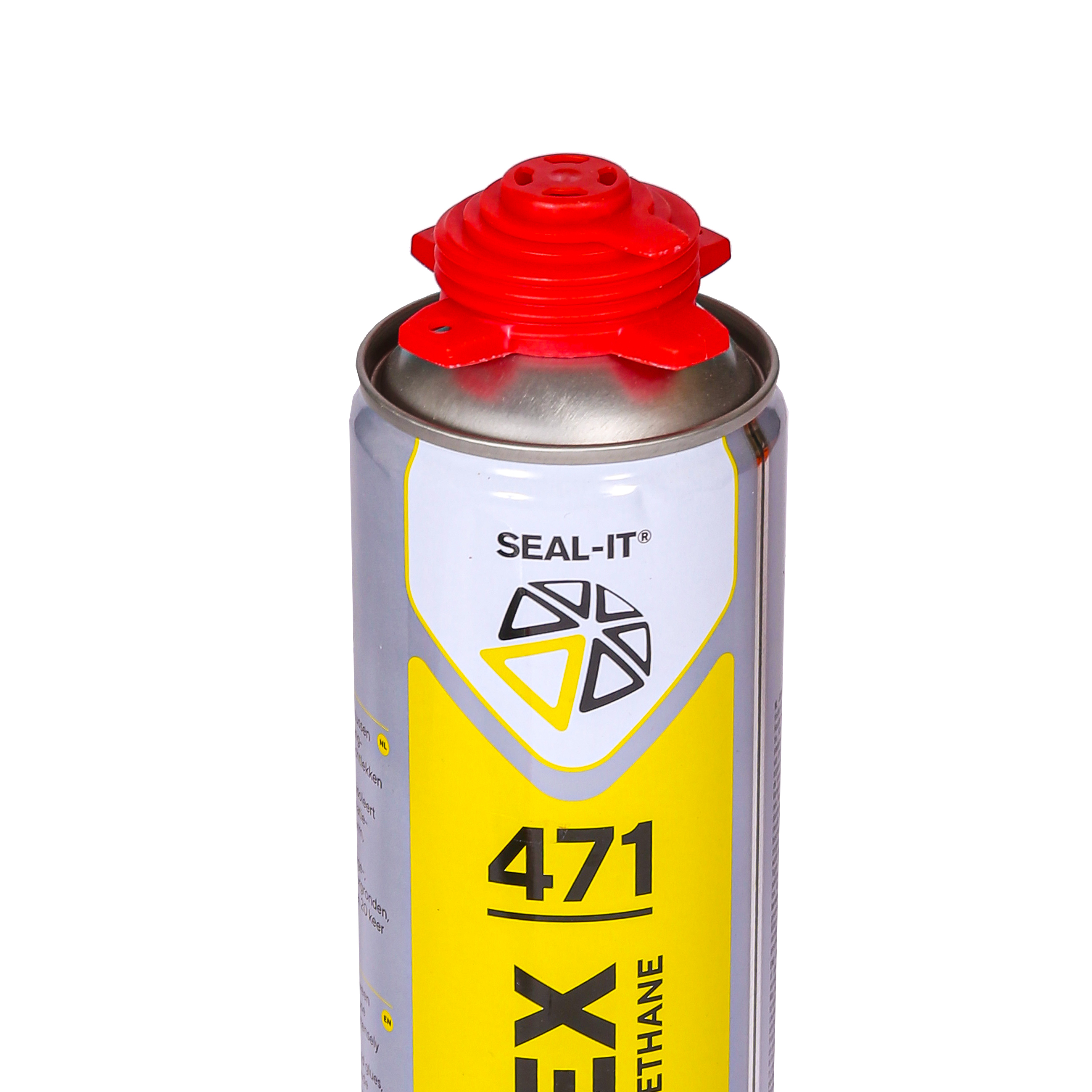"Close-up van een Seal-It 471 PU FOAM FLEX bus met rode dop